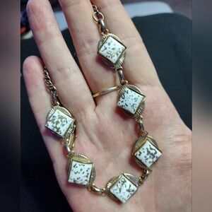 Marbled Stone Golden Choker Necklace